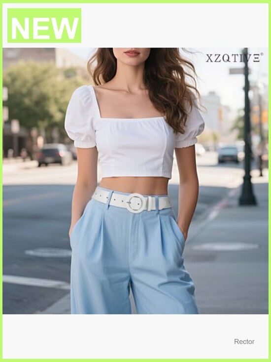 Wide Faux Leather Belt with Round Buckle for Jeans and Dresses main image 3